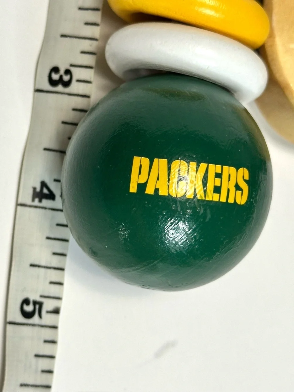 Green Bay Packers Wooden Baby Rattles